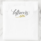 restjes | Moderne Typografie en Faux Gold Branch Ovale Sticker (Tas)