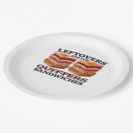 Restjes zijn voor broodjes essentieel papieren bordje (Gekanteld)