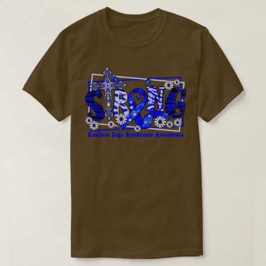Restless Legs Syndrome Awareness dwarslint Stro T-shirt (Design voorkant)