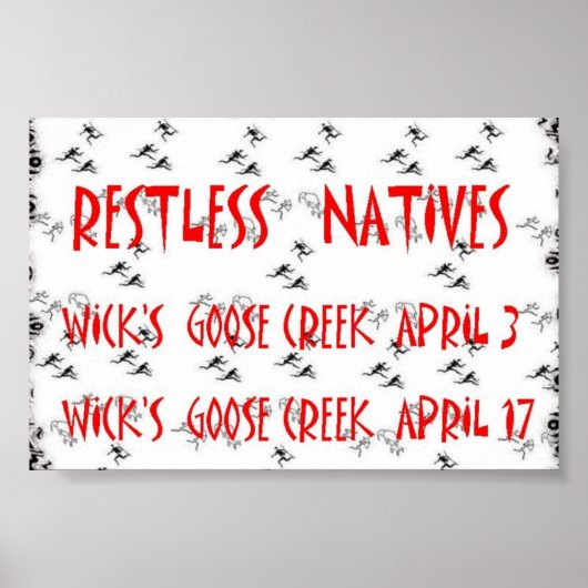 Restless Natives op Wick's Pizza, april 2004 Poster (Voorkant)