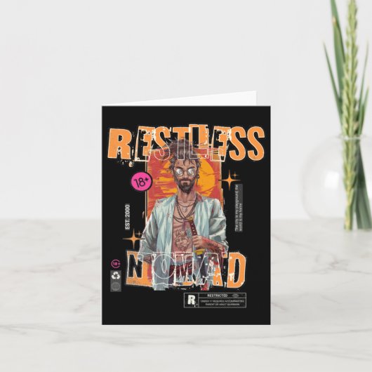 Restless Nomad – Urban Samurai Sticker Kaart (Voorkant)