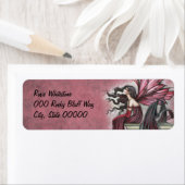 Restless Ruby Fairy en Dragon Fantasy Art Etiket (Insitu)