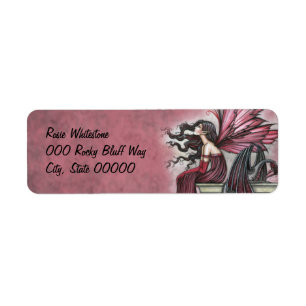 Restless Ruby Fairy en Dragon Fantasy Art Etiket