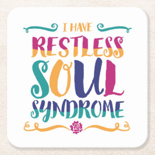 Restless Soul Syndrome Typografie Hippie Kartonnen Onderzetters
