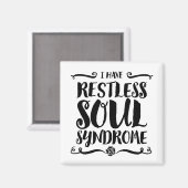 Restless Soul Syndrome Typografie Hippie Magneet (Voorkant / Achterkant)