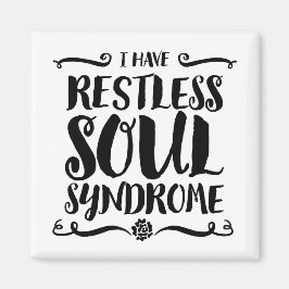 Restless Soul Syndrome Typografie Hippie Magneet