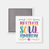Restless Soul Syndrome Typografie Hippie Magneet (Voorkant / Achterkant)
