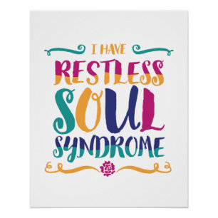 Restless Soul Syndrome Typografie Hippie Poster