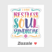 Restless Soul Syndrome Typografie Hippie Sticker (Vel)