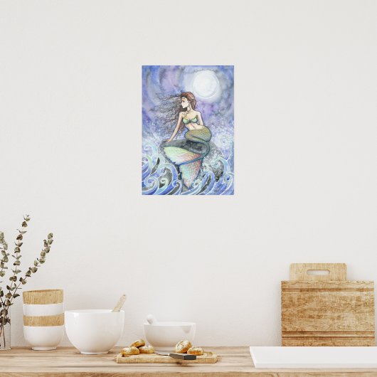 Restless Tide Mermaid Fantasy Poster Print (Keuken)