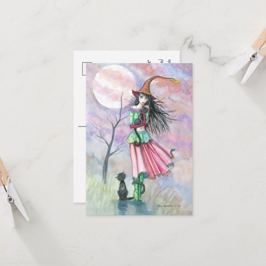 Restless Tonight Halloween Briefkaart (Voorkant / Achterkant in situ)