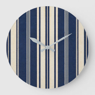 Restoratie Ivoor Navy Blauwe Vintage Weefsel Uiter Grote Klok