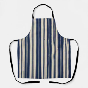 Restoratie Ivoor Navy Blauwe Vintage Weefsel Uiter Schort