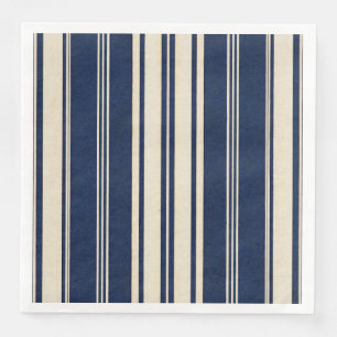 Restoratie Ivoor Navy Blauwe Vintage Weefsel Uiter Servet