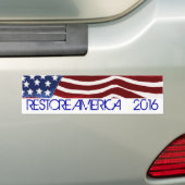 RESTORE AMERICA 2016 Old Glory Bumper Sticke4 Bumpersticker (Op auto)