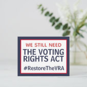Restore the Voting Rights Act Postcard Briefkaart (Staand voorkant)