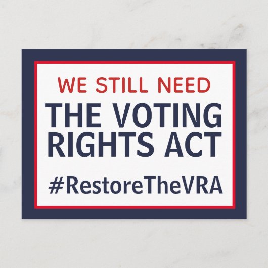 Restore the Voting Rights Act Postcard Briefkaart (Voorkant)