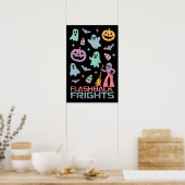 Restro Halloween-patroon | jaren '80 Poster (Keuken)