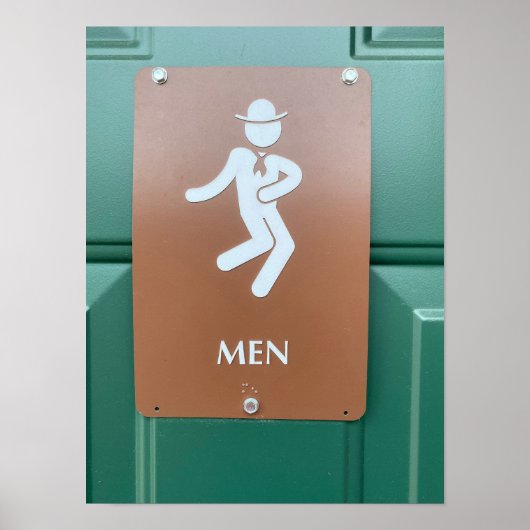 Restroom Sign Cowboy Poster (Voorkant)