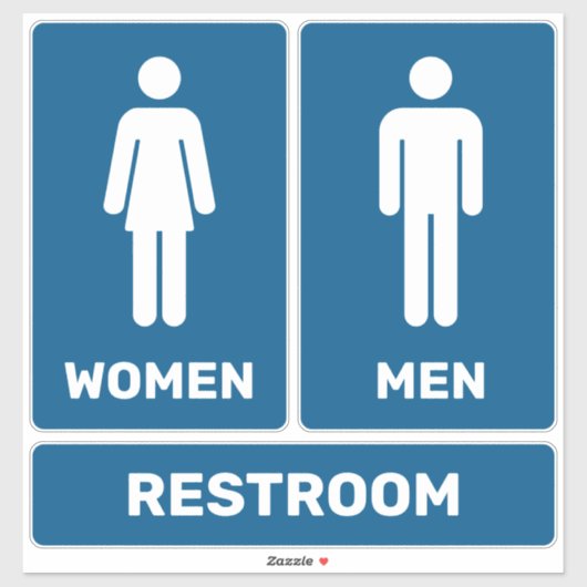 Restroom Sign Sticker Set (Vel)
