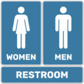 Restroom Sign Sticker Set (Voorkant)