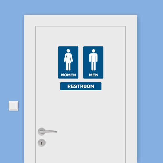 Restroom Sign Sticker Set