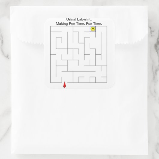 Restroom urinelabyrint vierkante sticker (Tas)