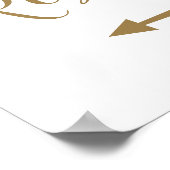 Restrooms linker pijlteken. Gold Weddenroutebeschr Poster (Hoek)