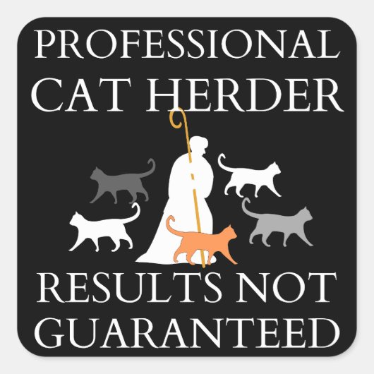Resultaten professionele kat herder niet gegarande vierkante sticker (Voorkant)