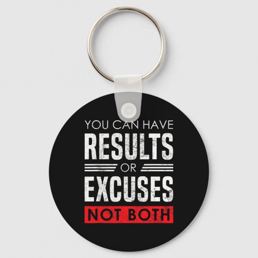 Results Or Excuses - Motivational Bodybuilding Quo Sleutelhanger (Voorkant)