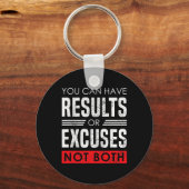 Results Or Excuses - Motivational Bodybuilding Quo Sleutelhanger (Voorkant)