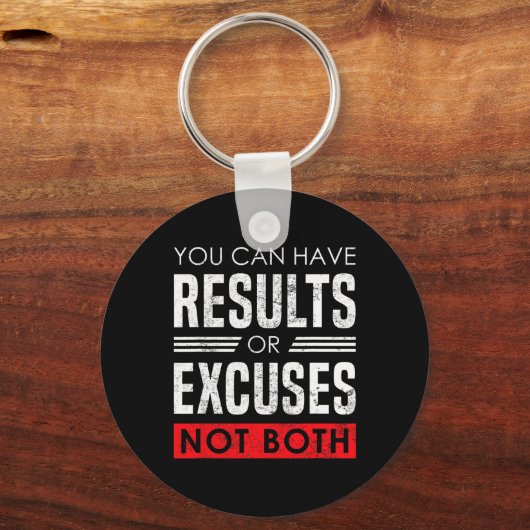 Results Or Excuses - Motivational Bodybuilding Quo Sleutelhanger (Voorkant)