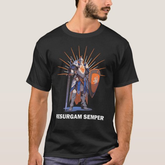 RESURGAM SEMPER Knights Templar Motto T-shirt (Voorkant)