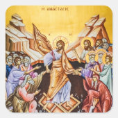 Resurrection of Christ Orthodox Christian Vierkante Sticker (Voorkant)