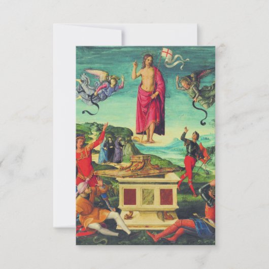  Resurrection of Jesus Christ by Raphael Holy Card Bedankkaart (Voorkant)