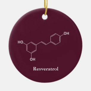 Resveratrol Wijn Molecuul Chemie Wetenschap Keramisch Ornament