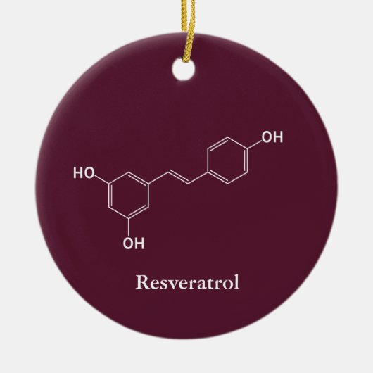 Resveratrol wijnmolecuul chemie wetenschap keramisch ornament (Voorkant)