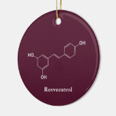 Resveratrol wijnmolecuul chemie wetenschap keramisch ornament (Links)