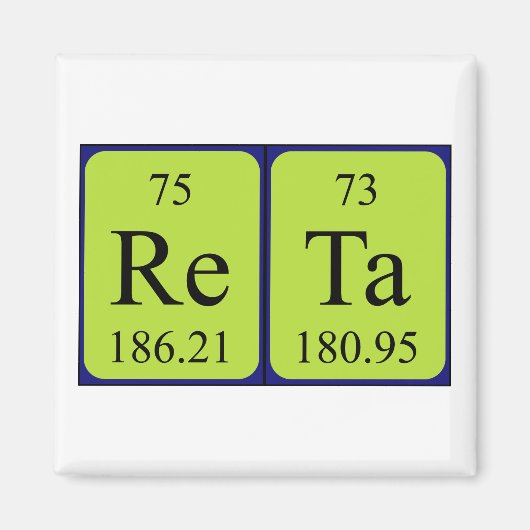 Reta periodiek table name magnet (Voorkant)