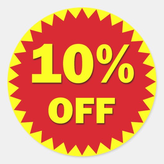 RETAIL BADGE - 10% KORTING RONDE STICKER (Voorkant)