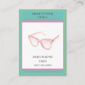 Retail Blauwgroen Retro 80's Miami Zonnebril Visitekaartje (Voorkant)