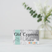 Retail Business met oude boom sociale media iconen Visitekaartje (Staand voorkant)