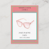 Retail Coral Retro 80's Miami Zonnebril Visitekaartje (Voorkant)