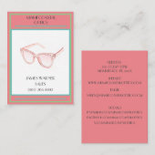 Retail Coral Retro 80's Miami Zonnebril Visitekaartje (Voorkant / Achterkant)