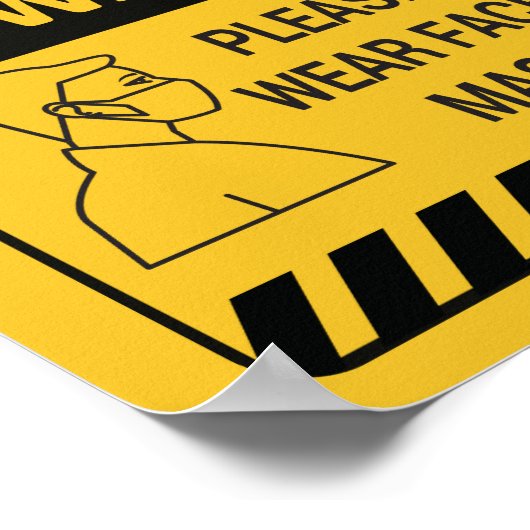 Retail Covid 19 Gelieve te Draag het Poster van he (Hoek)