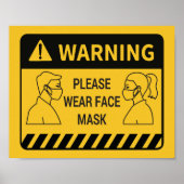 Retail Covid 19 Gelieve te Draag het Poster van he (Voorkant)