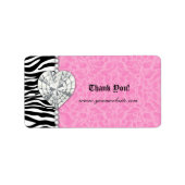 Retail Juwelen luipaard Kant Parels Heart Pink Etiket (Voorkant)