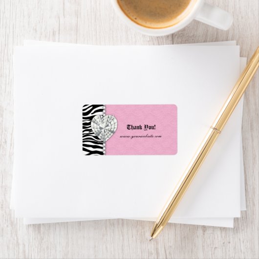 Retail Juwelen Zebra Kant Parels Hart Roze Etiket (Insitu)