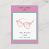 Retail Pink Retro 80's Miami Zonnebril Visitekaartje (Voorkant)