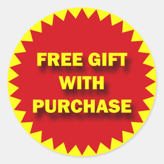 RETAIL SALE BADGE - GRATIS CADEAU BIJ AANKOOP RONDE STICKER (Voorkant)